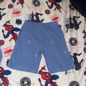 Polo Ralph Lauren Blue Shorts with Multicolor Embroidery